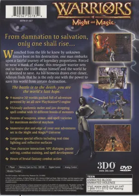 Warriors of Might and Magic box cover back